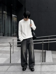 26 New Lightweight Solid Color Casual Cowl Neck Pullover Sweater With Rolled Collar, Short Length Long Sleeve Knit Top For Autumn And Winter - Apricot - View 5