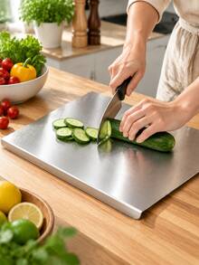 2/1pc Large Stainless Steel Cutting Board, Kitchen Use, Commercial, Non-Slip Double-Sided - Multicolor - View 14