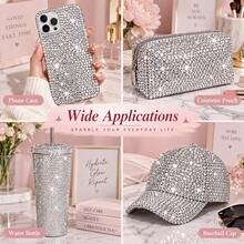 1440pcs/Pack Flat Back Rhinestones, Loose Transparent White Craft Stones, Glass Rhinestones, Size Range [1.7-4.8mm], Silver Rhinestones, Suitable For Clothing/Strollers/Shoes/Mugs/Handicrafts/Shoes/Phone Cases/Cups/Room Decor/Book Binding/And Other Scenes. - Silver - View 10