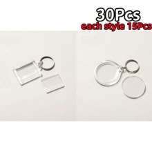 5/10/20/30Pcs Party Gift Creative Transparent Heart & Square Photo Frame Keychain Shell Acrylic Material Keychain Pendant Suitable For DIY Craft Enthusiasts, Placing Photos Of Loved Ones And Children, Phone And Car Key Pendant Decoration, Sister Gift, Christmas Gift - Multicolor - View 31