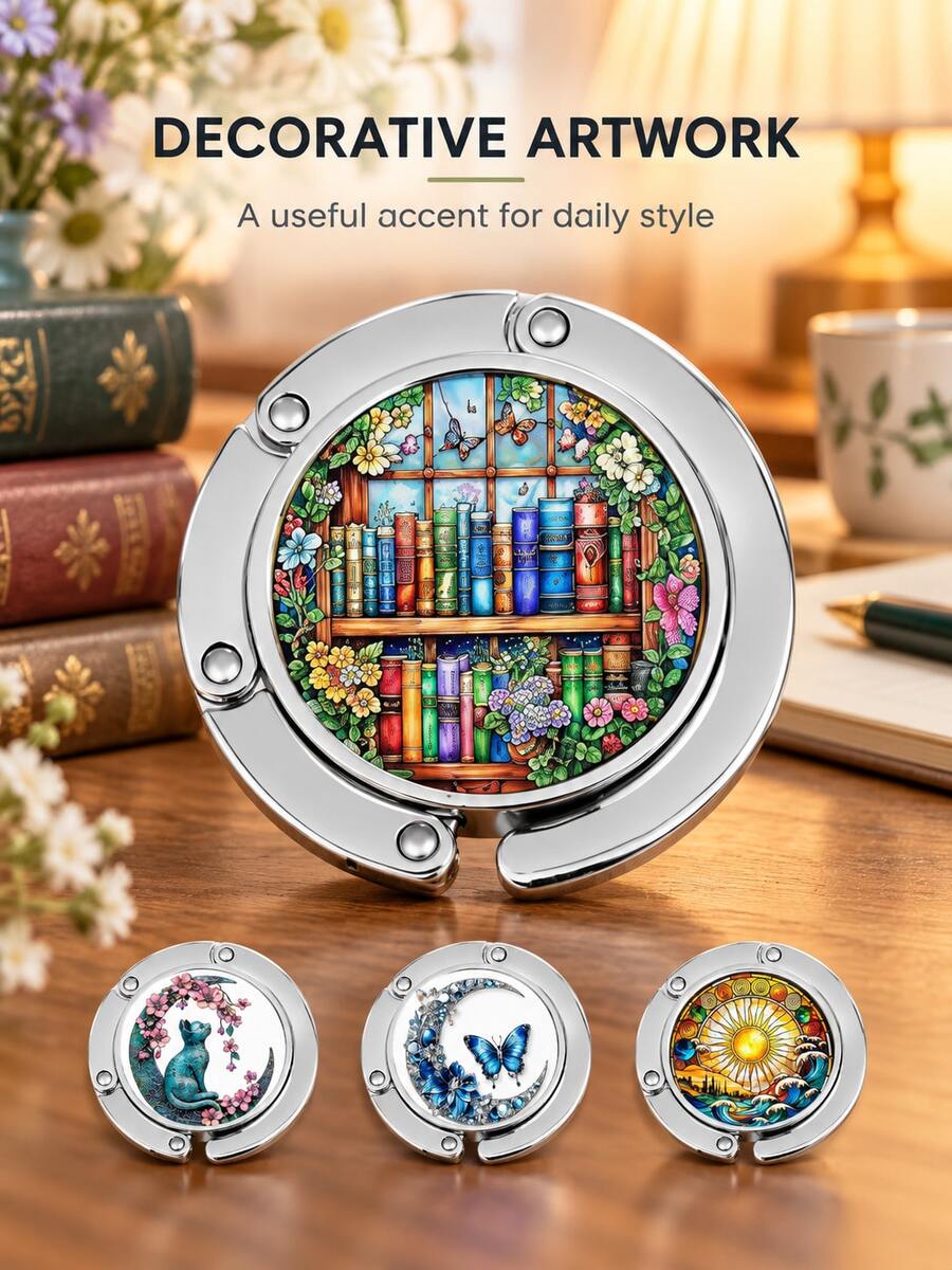 2PS Creative Portable Foldable Tabletop Bag Hook - Cute Cartoon Animal Design Decorative Hooks For Hanging Purses Backpacks Grocery Totes On Tables, Space-Saving Organizer For Home Kitchen Office Restaurant Closet Entryway, Sturdy Non-Slip - Multicolor - View 1
