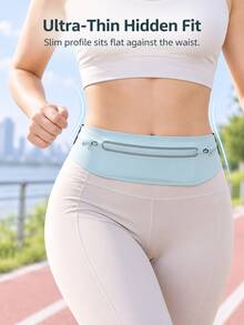 Invisible Elastic Waist Belt, High Reflective Adjustable Zipper Closure Running Waist Bag, Ultra-Thin Running Waist Bag, Suitable For Travel, Storing Money, Phone, Unisex, Suitable For Fitness, Work, Commuting, Running, Hiking - Multicolor - View 6