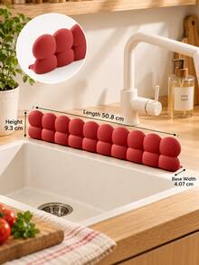 Red/Purple/Red Silicone Sink Splash Guard With Suction Cups, Can Be Placed Behind The Sink, Kitchen Sink Splash Guard, Restaurant Sink Splash Guard - View 4