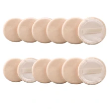 baopinger 10pcs/20pcs Flocked Loose Powder Puff Round Makeup Powder Puff, Even Powder Release, For Pressed Powder, Loose Powder, Blush, Makeup Tool - Apricot - View 11