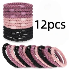 12pcs Braided Hair Ties For Women & Girls, Multi-Color Elastic Ponytail Holders, Stylish Hair Accessories For Daily Wear - Multicolor - View 16