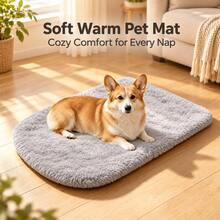 Winter Warm Plush Dog Mat, Dog Bed, Cat Bed, Silky Soft Plush, Anti-Slip Bottom, Indoor Floor Dog Crate Pad, Suitable For Large, Medium, Small Dogs And Cats, Multiple Sizes Available - Grey - View 10