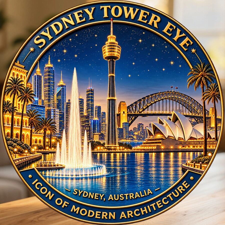 Sydney Tower Eye And Harbour Skyline Fridge Magnet, A Memorable City Escape For All Metal Surfaces Throughout The Home - A - View 1