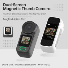 Dual-Screen Magnetic Thumb Camera, HD Recording, One-Key Switching, 1.47-Inch Large Screen, Portable Neck-Hanging, Outdoor Cycling, Vlog, Mini Sports Camera Recorder - View 2