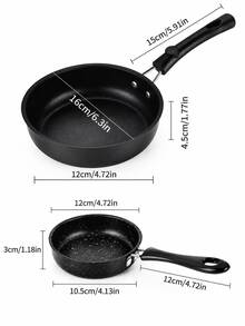 2pcs/1pc Granite Pattern Non-Stick Frying Pan, Kitchen Flat Bottom Pan With Cool-Touch Handle, Easy To Clean, Suitable For Frying Eggs, Pancakes, Steak, Vegetables, Breakfast And Daily Cooking, Compatible With Gas Stove, Electric Stove And Induction Cooktop, Kitchen Cookware - View 5