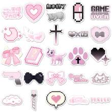 Y2K Anime Girl Pixel Stickers, Cute Dark Style Water Bottle And Notebook Stickers 50pcs/Set - Multicolor - View 4