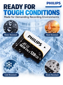 PHILIPS Kartu Memori TF MicroSD 16G/32G/64G/128G A1 U3 V30 Perekaman 4K HD Kecepatan Tinggi untuk Kamera Dasbor dan Pemantauan Keamanan, Kecepatan Baca 100MB/s, Kartu Penyimpanan Tahan Lama FM23TF-K - View 6
