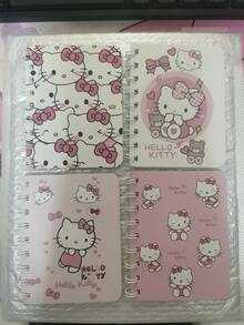 Hasbro 2/4 Sanrio Hello Kitty Random Style Cute Cartoon Cat Mini Spiral Notebook, Portable Pocket Coil Notebook, Daily Note Small Diary, Student Stationery, Random Cover Pattern - Multicolor - View 10