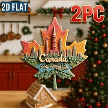 1pc/2D Flat, Canada Maple Leaf Shaped City Landmark Magnetic Fridge Magnet, Travel Souvenir Home Decor Acrylic Fridge Magnet, Kitchen Cabinet Refrigerator Decoration Magnetic Sticker, Cross-Border Hot-Selling Creative Gift, Kitchen Decoration, Decorative Style, Holiday Atmosphere Essential - A - View 4