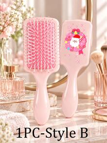 2D Flat Santa Claus/Christmas Tree/Reindeer Pattern Portable Air Cushion Comb, Dry & Wet Use Breathable Comb, Travel Detangling Comb, Handheld Design, Easily Fits In Handbag Or Gym Bag; Suitable As Christmas Gift, Hair Care Essential, Travel Must-Have - Multicolor - View 11