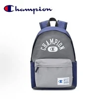 Champion Colorblock Letter Print Backpack, Large Capacity Casual Student School Bag, Lightweight Outdoor Commuter Backpack - Grey - View 7