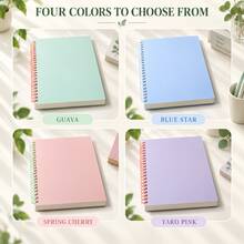 1pc Spiral Notebook A5/B5 Ruled Journal, 80GSM Thickened Ink-Bleed Resistant Paper, 60 Sheets, Flexible Waterproof PP Cover With Contrast Color Coil, 180° Lay-Flat 360° Foldable For Office, College, Writing & Note-Taking - Multicolor 1 - View 10