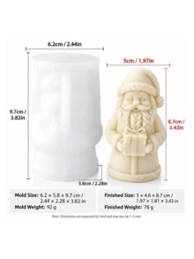 Santa Claus Silicone Mold, Cute Santa Claus Figure Candle Mold, For Wax, Resin, Soap, Holiday Table Decor Handmade Crafts - Christmas Candle Silicone Mold - View 6