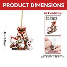 Panini Hello Kitty & Rabbit 26 Letters 2D Flat Acrylic Christmas Hanging Decor, Personalized Letter Ornament, Christmas Tree Pendant, Holiday Home Party Car Interior Decoration Gift - Multicolor - View 4