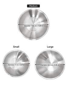 3/1pc Large Stainless Steel Measuring Mixing Bowl, Rust-Proof, Suitable For Salad, Cooking And Baking - View 5