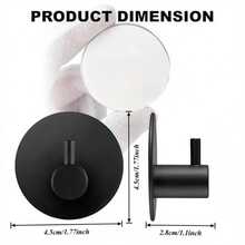 5pcs Self-Adhesive Bathrobe And Towel Hooks - Wall Mounted, Drill-Free Easy Installation, Smooth Matte Finish, Suitable For Bathroom And Kitchen - Black - View 9