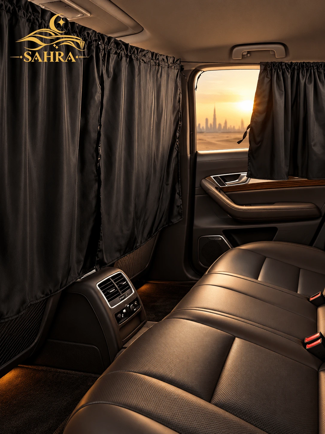 SAHRA 4-Piece Universal Privacy Blackout Curtain Set, Includes 1 Partition Curtain, 2 Side Curtains And 1 Storage Bag, Suitable For Travel, Camping And Sleep, Easy To Install, Maximizes Privacy Protection - A - View 1