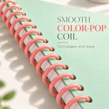 1pc Spiral Notebook A5/B5 Ruled Journal, 80GSM Thickened Ink-Bleed Resistant Paper, 60 Sheets, Flexible Waterproof PP Cover With Contrast Color Coil, 180° Lay-Flat 360° Foldable For Office, College, Writing & Note-Taking - Multicolor 1 - View 4