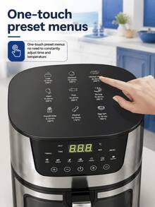 SMEG is gems 4.5L 氣炸鍋，1400W 附視窗，印有 9 種食物的時間與溫度指南，7 種烹飪預設與數位觸控控制 - 銀色 - 查看 6