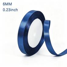 25 Yards/Roll Deep Blue Satin Polyester Ribbon, Suitable For DIY Weaving Hair Accessories, Clothing, Bags, Floral Arrangements, Gift Boxes, Weddings, Christmas, Mother's Day, Birthdays And Various Holiday Party Decorations - Navy Blue - View 12