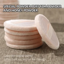 baopinger 10pcs/20pcs Flocked Loose Powder Puff Round Makeup Powder Puff, Even Powder Release, For Pressed Powder, Loose Powder, Blush, Makeup Tool - Apricot - View 4