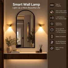 LED Motion Sensor Wall Light, Smart Touch Dimming Wall Lamp, Rechargeable Magnetic Night Light, Decorative Wall Light, Suitable For Hallway, Room Decoration, Automatic On/Off, Halloween Christmas Decoration Gift - Multi-color Bird - View 2