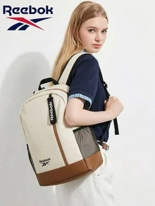 Reebok Colorblock Backpack, Minimalist Large Capacity Commuter Bag, Student Laptop Backpack, Reebok Large Capacity Casual Backpack, Lightweight And Comfortable For Shoulders, Unisex - White - View 2