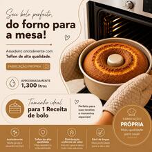 Forma Assadeira Redonda 20cm com Canudo – Bolo e Pudim - REDONDA - Visão 4