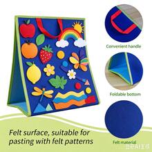 Double-Sided Felt Board, Foldable Felt Story Board, Portable Game Board For Family And Classroom Interactive Games, Handwriting & Drawing On Front, Felt Pattern Decoration On Back (Accessories Not Included), 15.9X13.8in - White - View 6