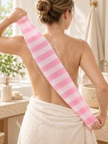 1pc African Style Frosted Mesh Bath Towel Set, Long Bath Sponge, Back Exfoliating Scrub Cloth, Suitable For Cleaning Back Skin During Bathing, Unisex - Multicolor - View 9