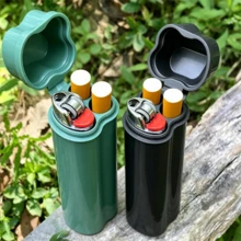 Nuevo artículo de regalo, estuche de cigarrillos con encendedor integrado, impermeable, portátil, adecuado para viajeros - Negro - Ver 16