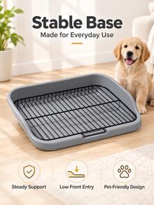 Extra Large, Large Capacity, Splash-Proof, Leak-Proof, Stainless Steel, Dog Toilet, Modern Minimalist, Silver Metallic Texture, Rectangular Flat Structure, Raised Splash Guard, Stable And Durable, Easy To Rinse, Pet Urine Tray, For Large Dogs, Suitable For Large Dogs, Indoor Training, Fixed Point Toileting, Hygienic And Clean, Resistant To Dirt Accumulation, Corrosion-Resistant, Rust-Proof, Stable Bottom, Reduces Splashing, Easy To Clean, Suitable For Home, Balcony, Bathroom, Pet Room, - Multicolor - View 5