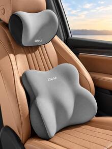Car Lumbar Support Pillow And Headrest Cushion Set, Ergonomic Waist Back Support With Neck Pillow, Adjustable Car Seat Cushion, Suitable For Driving, Travel, Driver Seat, Passenger Seat And Car Interior - Multicolor - View 4