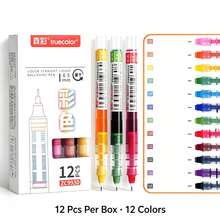 6/12pcs Colorful Liquid Ink Rollerball Pens, 6 Colors (3 Styles) Or 12 Colors Mixed. 0.5mm Needle Tip, Quick-Dry, Smooth Writing For School, Office, And Journaling. - Multi-color - View 11