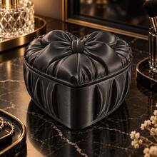 Silk Heart Bow Storage Box, Girly INS Style Highly Attractive Jewelry Box, Exquisite Heart-Shaped Accessory Box - Multicolor - View 3
