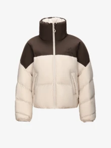 CAMEL CROWN Women's 90% Down Short Stand Collar Down Jacket, Autumn Winter Warm High Fill Power Anti-Static Coat - Light Khaki/Truffle Brown - View 5