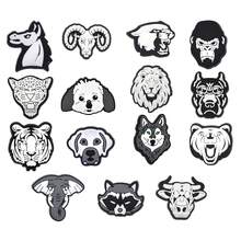 15PCS Black And White Animals Shoe Charms Set, PVC Shoe Decorations, Shoe Accessories Charms, Gift Idea For Birthday Christmas Halloween Party Favors - Multicolor - View 1