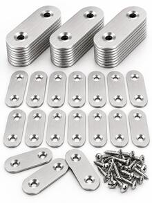Stainless Steel 2-Hole Flat Mending Plates With Screws, Straight Connector Brackets For Furniture, Shelves And Wood Repairs - Multiple Styles - View 9