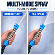 3/5/10/15/20m Braided Car Wash Hose With 2-Mode Stainless Steel & ABS Spray Nozzle, G1/2 Thread Garden Cleaning Water Hose - A - View 5