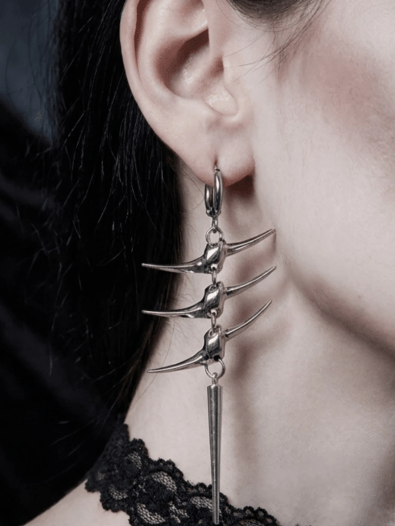 1 Pair Fashionable Punk Hip-Hop Dark Gothic Style Ear Cuffs, Women's Daily Holiday Party Jewelry - Multicolor - View 1