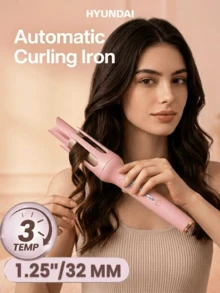 32mm Automatic Curling Iron, One-Touch Auto Curler, 3 Temperature Settings, Bi-Directional Rotation, Fast Heating, Anti-Scald Ceramic Ionic Curling Wand, Suitable For Natural Curls, Big Waves And Daily Hairstyles - UK Plug(220-240V) - View 6