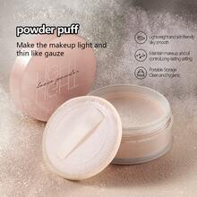baopinger 10pcs/20pcs Flocked Loose Powder Puff Round Makeup Powder Puff, Even Powder Release, For Pressed Powder, Loose Powder, Blush, Makeup Tool - Apricot - View 6