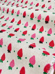 1 lembar Kain Linen Motif Stroberi Warna Beige, Kain Tenun Motif Buah Lucu, Kain Cetak Lembut dan Bernapas, Cocok untuk Pembuatan Gaun, Sarung Bantal, Tas Jinjing, Dekorasi Rumah, Jahitan Tangan dan Kerajinan DIY - linen - View 20