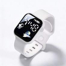 6Pcs/Set Children's Watch Fashion Square LED Digital Luminous Display Watch With Purple Bracelet, Necklace, Ring, Earrings Set, Fashion Item For Students To Take Photos, Attend Parties, Visit Attractions, Also A Great Gift Choice For Girls On Holidays And Birthdays (Gift Box Not Included) - Multicolor - View 4