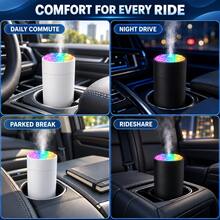 Mini USB Car Humidifier With 7 Color Crystal Night Light - Black + Top Volcanic Stone Design - View 3