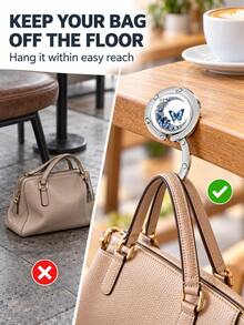 2PS Creative Portable Foldable Tabletop Bag Hook - Cute Cartoon Animal Design Decorative Hooks For Hanging Purses Backpacks Grocery Totes On Tables, Space-Saving Organizer For Home Kitchen Office Restaurant Closet Entryway, Sturdy Non-Slip - Multicolor - View 5